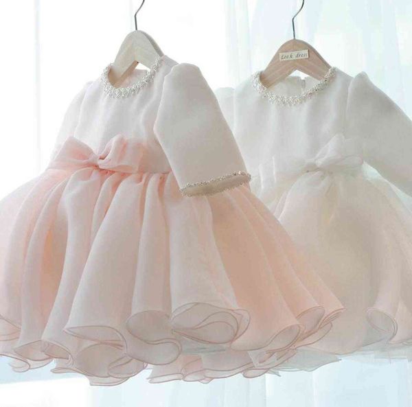 long sleeve baby girl dresses beads bow baptism dress for princess 1 year birthday party wedding gown baby christening clothing g1129, Red;yellow
long sleeve baby girl dresses beads bow baptism dress for princess 1 year birthday party wedding gown baby christening clothing g1129, Red;yellow
