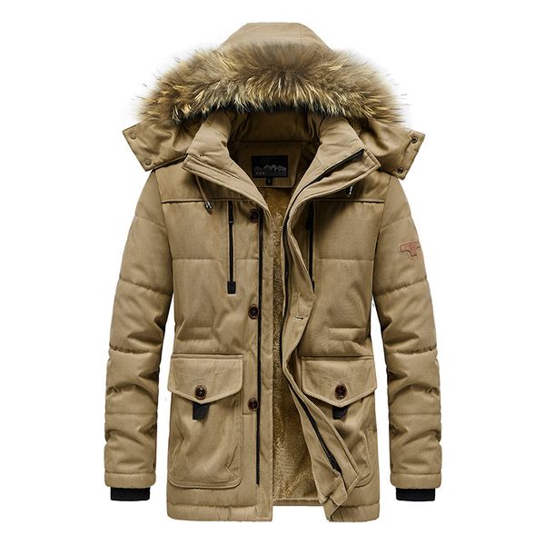 Winter Mid-length Cotton-padded Jacket Men Plus Velvet Thickening Plus Size To Keep Warm, Black;brown
Winter Mid-length Cotton-padded Jacket Men Plus Velvet Thickening Plus Size To Keep Warm, Black;brown