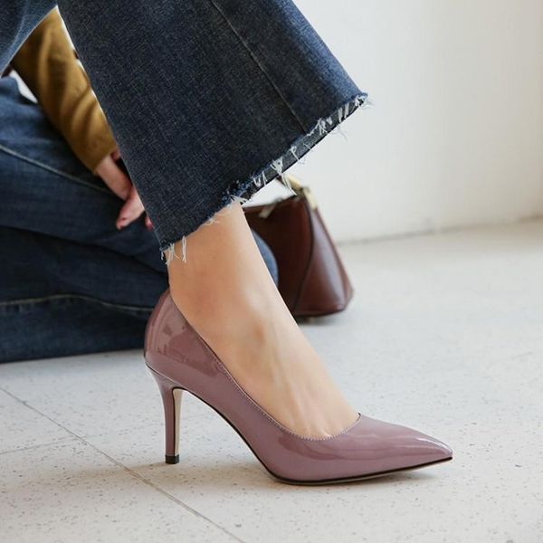 dress shoes 8cm heel pumpes 2021 pointed toe genuine leather for female zapatos tacon chaussure femme scarpe donna, Black
dress shoes 8cm heel pumpes 2021 pointed toe genuine leather for female zapatos tacon chaussure femme scarpe donna, Black
