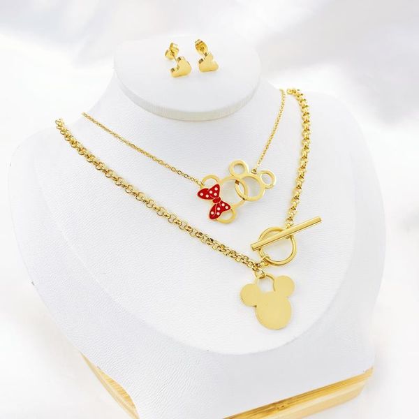 earrings & necklace cartoon mouse castle stainless steel necklaces for kids jewelry mini animal collier femme 2021 wholesale, Silver
earrings & necklace cartoon mouse castle stainless steel necklaces for kids jewelry mini animal collier femme 2021 wholesale, Silver