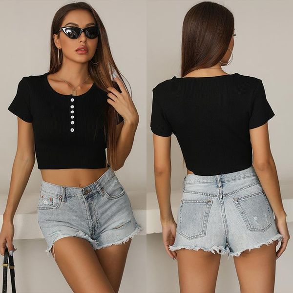 european and american short-sleeved t-shirt women 2021 summer round neck short solid color knitted women's, White
european and american short-sleeved t-shirt women 2021 summer round neck short solid color knitted women's, White