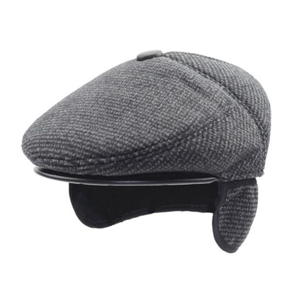 berets men's winter warm hat simple fashion male bone middle - aged thick tongue cap hooded outdoor ski dad's hats, Blue;gray
berets men's winter warm hat simple fashion male bone middle - aged thick tongue cap hooded outdoor ski dad's hats, Blue;gray