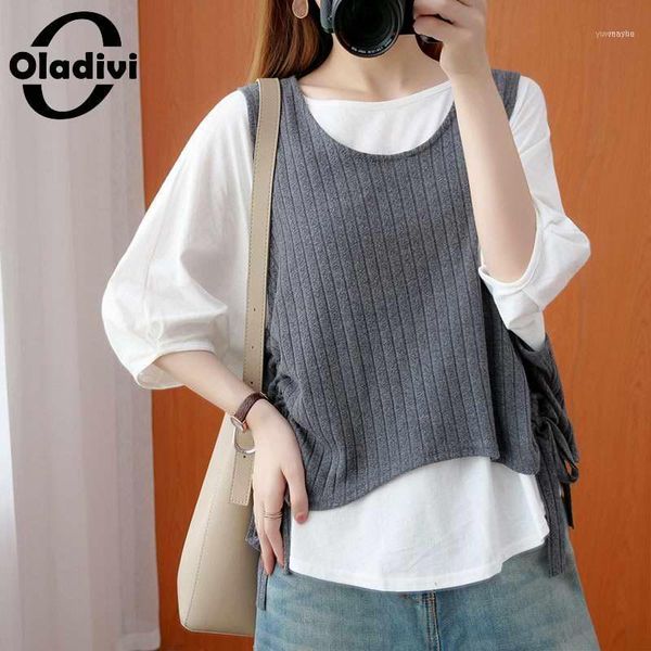 oladivi plus size women sweater fashion ladies two pieces set 2021 autumn knited tank vest pullover casual knitwear 6xl1, White;black
oladivi plus size women sweater fashion ladies two pieces set 2021 autumn knited tank vest pullover casual knitwear 6xl1, White;black