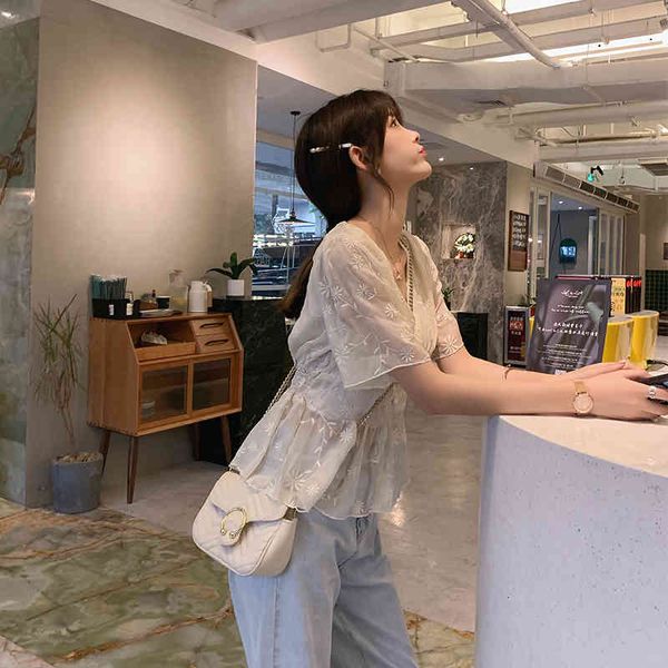 women's blouses & shirts mishow summer casual chiffon short sleeve vneck high waist single-breasted with lace blouse shirt mx19b4441 f, White
women's blouses & shirts mishow summer casual chiffon short sleeve vneck high waist single-breasted with lace blouse shirt mx19b4441 f, White