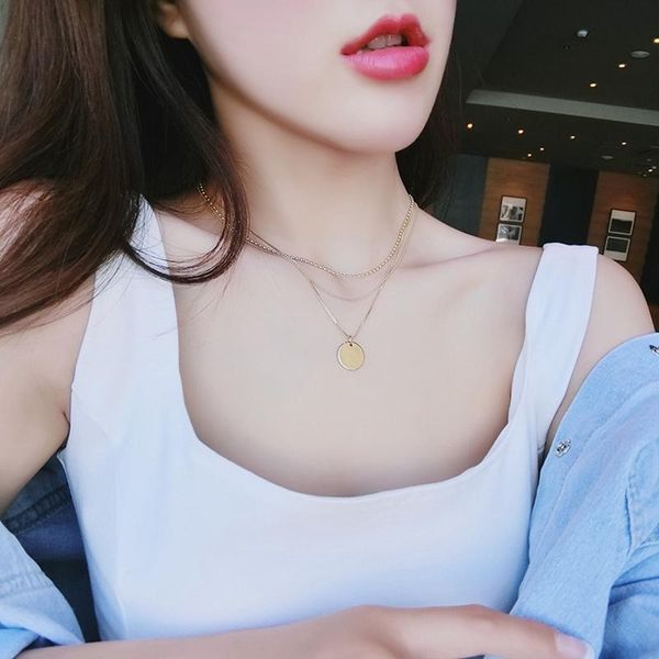 simple ladies multi-layer sequined pendant necklace korean choker chain jewelry chokers, Golden;silver
simple ladies multi-layer sequined pendant necklace korean choker chain jewelry chokers, Golden;silver
