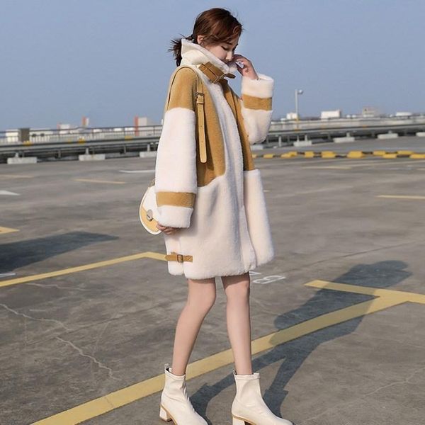 women's fur & faux 2021 women winter coat fluffy lambswool female fashion plush particles jacket plus size thick warm overcoat, Black
women's fur & faux 2021 women winter coat fluffy lambswool female fashion plush particles jacket plus size thick warm overcoat, Black