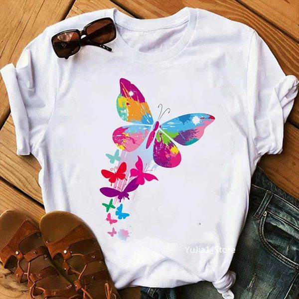 colorful butterfly print funny vogue women t shirt femme harajuku summer fashion female tumblr clothes wholesale, White
colorful butterfly print funny vogue women t shirt femme harajuku summer fashion female tumblr clothes wholesale, White