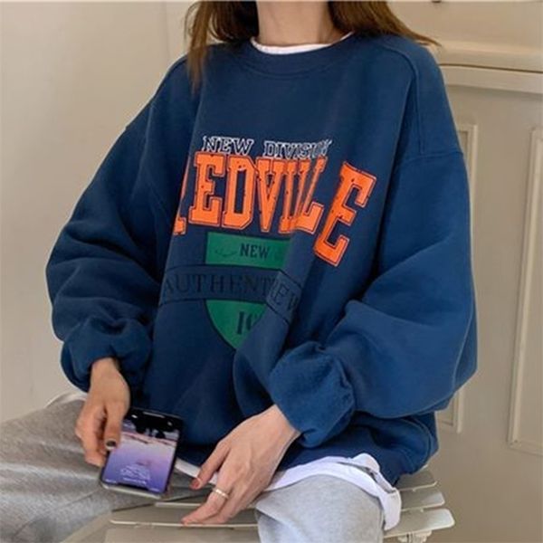 women fleece letter printed pullover sweatshirts long sleeve casual sports lady oversized hoodie for autumn korean fashion 211013, Black
women fleece letter printed pullover sweatshirts long sleeve casual sports lady oversized hoodie for autumn korean fashion 211013, Black
