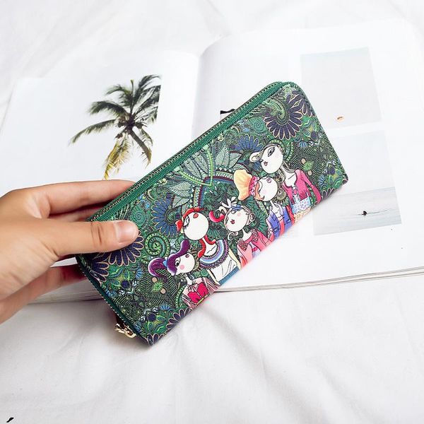wallets 2021 korean version of the tide forest series printed lady long wallet, Red;black
wallets 2021 korean version of the tide forest series printed lady long wallet, Red;black
