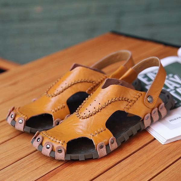 sandals genuine leather 2021 male soft bottom leisure time beach shoes non-slip cool slipper sandal, Black
sandals genuine leather 2021 male soft bottom leisure time beach shoes non-slip cool slipper sandal, Black