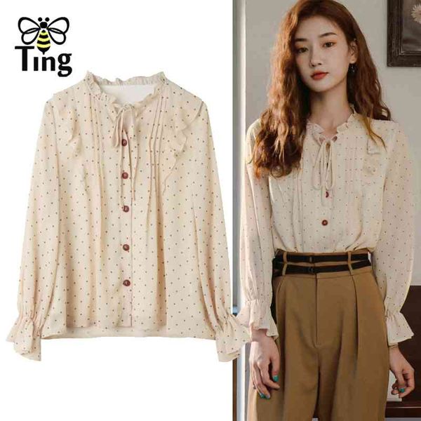 ruched collar elegant ploka dot print spring summer blouses button up ruffles street casual blusas shirts 210513, White
ruched collar elegant ploka dot print spring summer blouses button up ruffles street casual blusas shirts 210513, White