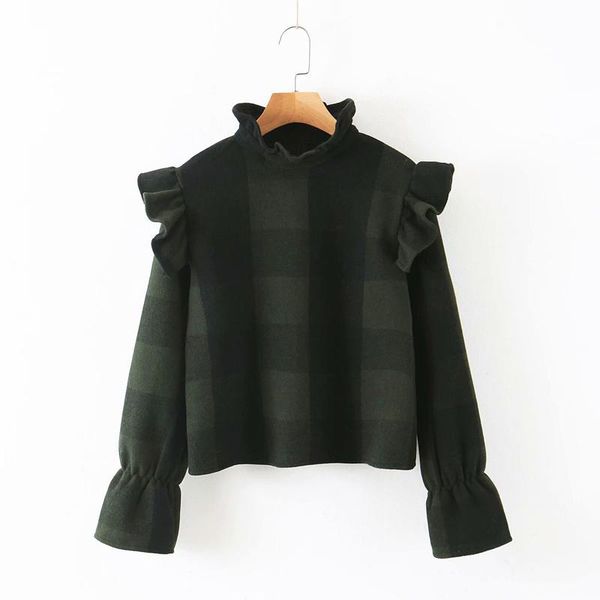 women's blouses & shirts kumsvag 2021 autumn women plaid long sleeve o-neck ruffles woolen female casual street shirt clothing, White
women's blouses & shirts kumsvag 2021 autumn women plaid long sleeve o-neck ruffles woolen female casual street shirt clothing, White