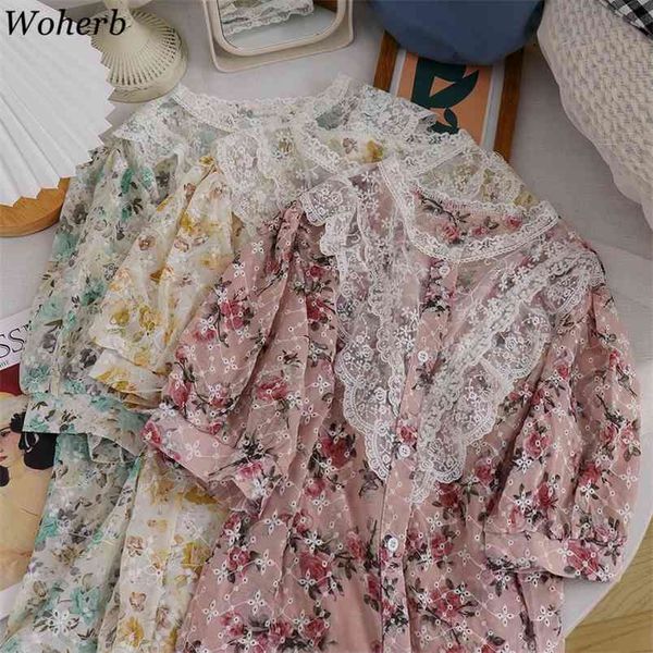 korean women fashion chiffon blouse vintage elegant floral print lace ruffle short sleeve blusas rojas mujer summer 210519, White
korean women fashion chiffon blouse vintage elegant floral print lace ruffle short sleeve blusas rojas mujer summer 210519, White