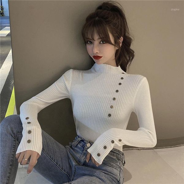 women's sweaters 2021 fall/winter bottoming sweater slim long-sleeved pullover half-high collar inner knit, White;black
women's sweaters 2021 fall/winter bottoming sweater slim long-sleeved pullover half-high collar inner knit, White;black