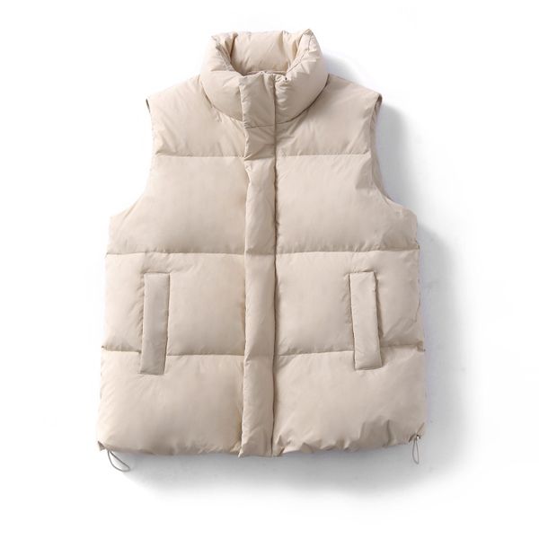 women cotton padded vest stand collarwarm loose solid thicken female coats ladies zippers outwear, Black;white
women cotton padded vest stand collarwarm loose solid thicken female coats ladies zippers outwear, Black;white