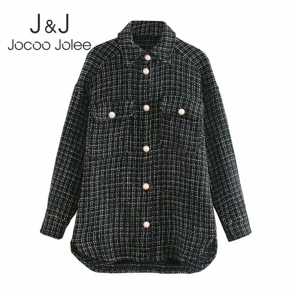 jocoo jolee spring pearl buttons long sleeve loose woolen coat elegant plaid pattern blazer office lady jackets pockets 210518, Black
jocoo jolee spring pearl buttons long sleeve loose woolen coat elegant plaid pattern blazer office lady jackets pockets 210518, Black