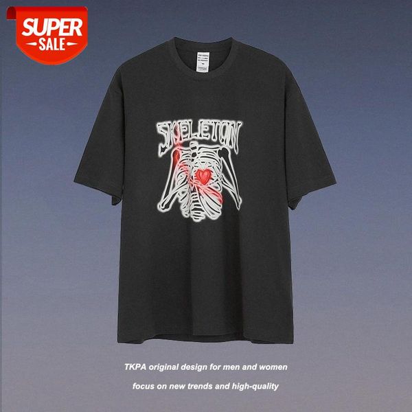 original national tide skull print loose short-sleeved men and women ins brand oversize t-shirt hip-hop #ls9g, White;black
original national tide skull print loose short-sleeved men and women ins brand oversize t-shirt hip-hop #ls9g, White;black
