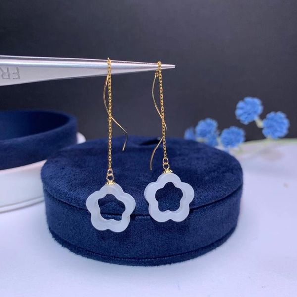 dangle & chandelier shilovem 18k yellow natural white jasper drop earrings fine jewelry women trendy party christmas gift myme1414564hby, Silver 
dangle & chandelier shilovem 18k yellow natural white jasper drop earrings fine jewelry women trendy party christmas gift myme1414564hby, Silver