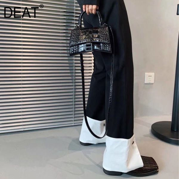 ewq spring fashion women clothes high waist full length floor contrast colors suit pants female trousers wp44001l 210421, Black;white
ewq spring fashion women clothes high waist full length floor contrast colors suit pants female trousers wp44001l 210421, Black;white