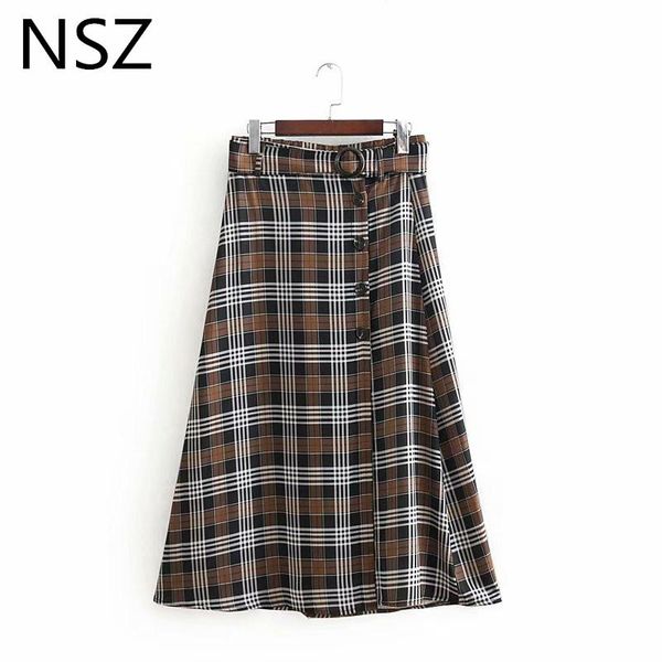 skirts women retro checkered skirt plaid high waist with belt front button design midi fladas mujer female elegant, Black
skirts women retro checkered skirt plaid high waist with belt front button design midi fladas mujer female elegant, Black