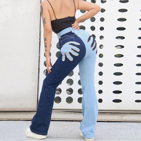 women's jeans autumn designer patchwork straight for women mid waist fashion denim bottoms streetwear outdoor hipster elastic trousers, Blue
women's jeans autumn designer patchwork straight for women mid waist fashion denim bottoms streetwear outdoor hipster elastic trousers, Blue