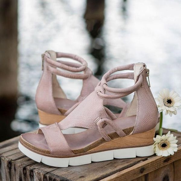 sandals womens ladies summer casual breathable open toe zipper solid color for women vintage mid heels wedge shoes, Black
sandals womens ladies summer casual breathable open toe zipper solid color for women vintage mid heels wedge shoes, Black