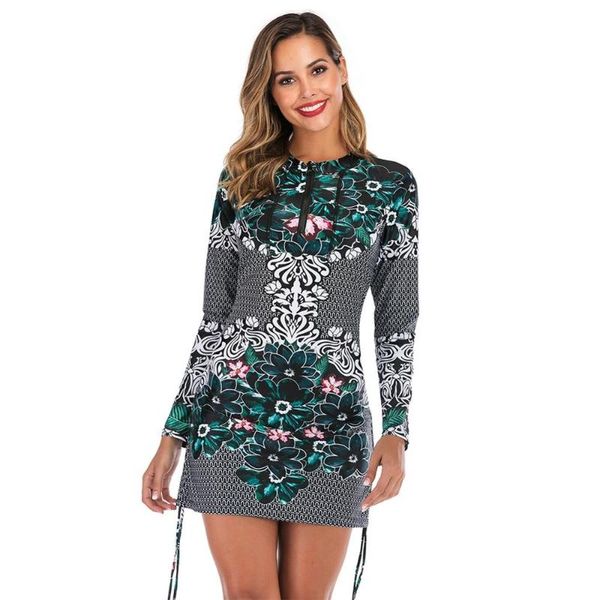 women's swimwear 2021 female printed diving suit split long sleeved pants dry sunscreen surf wear swimsuit bra with slim body, White;black
women's swimwear 2021 female printed diving suit split long sleeved pants dry sunscreen surf wear swimsuit bra with slim body, White;black