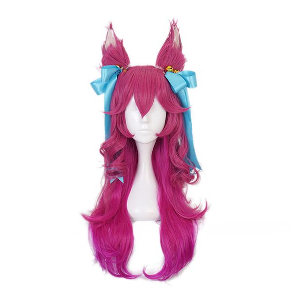 game lol spirit blossom ahri cosplay wig long gradient color loose wave heat resistant synthetic hair wigs with ears, Black
game lol spirit blossom ahri cosplay wig long gradient color loose wave heat resistant synthetic hair wigs with ears, Black