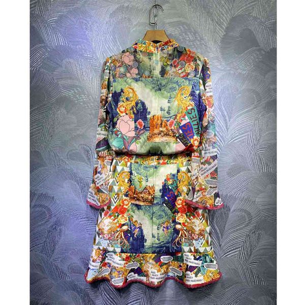 dress seqinyy all female vintage 2021 summer fashion design runway beading borla + mini skirt suit printing, White
dress seqinyy all female vintage 2021 summer fashion design runway beading borla + mini skirt suit printing, White