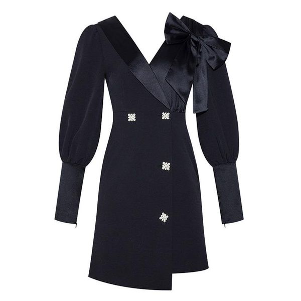 plunging v-neck knotted bow lantern sleeves flower buttons asymmetrical black formal party dress casual dresses, Black;gray
plunging v-neck knotted bow lantern sleeves flower buttons asymmetrical black formal party dress casual dresses, Black;gray