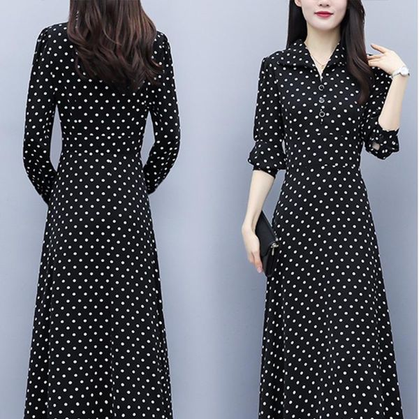 casual dresses #2604 autumn polka dot printed chiffon dress women long sleeve lapel collar high waist plus size for 4xl 5xl 6xl, Black;gray
casual dresses #2604 autumn polka dot printed chiffon dress women long sleeve lapel collar high waist plus size for 4xl 5xl 6xl, Black;gray