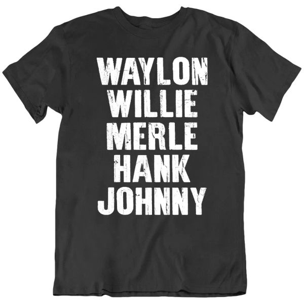 waylon willie tee johnny cash hank vintage retro short sleeve t-shirts new, White;black
waylon willie tee johnny cash hank vintage retro short sleeve t-shirts new, White;black