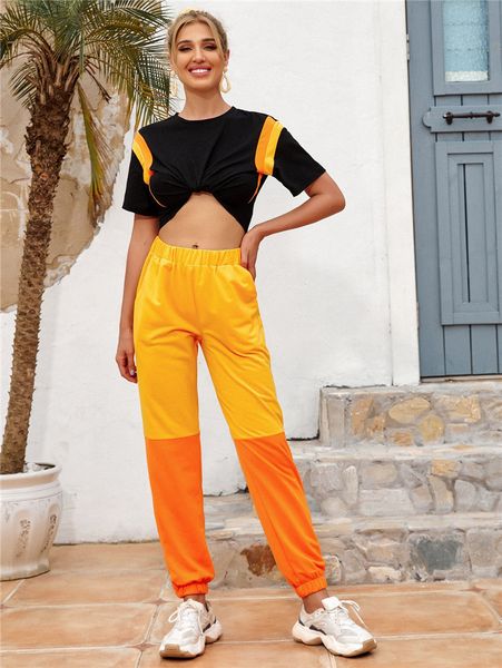 women's & capris women street style sweatpants fashion contrast color elastic waist long trousers casual loose ankle banded pants, Black;white
women's & capris women street style sweatpants fashion contrast color elastic waist long trousers casual loose ankle banded pants, Black;white
