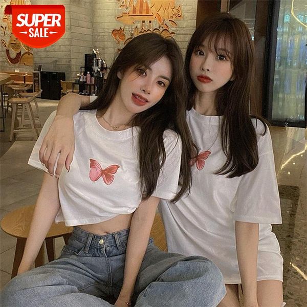 printed butterfly couples loose short sleeve t-shirt women's new mid-length trend #lm7x, White
printed butterfly couples loose short sleeve t-shirt women's new mid-length trend #lm7x, White
