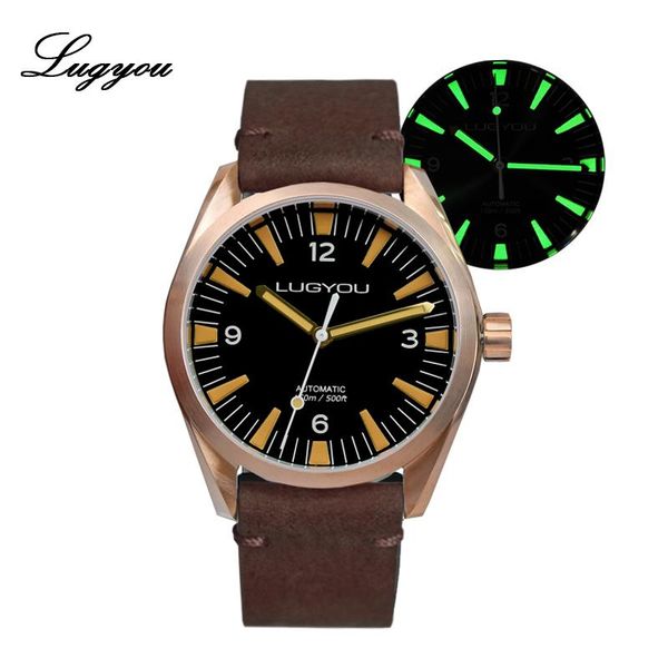 wristwatches lugyou diver men watch bronze cusn8 automatic pt5000 sw200 sapphire crystal leather strap green lum, Slivery;brown
wristwatches lugyou diver men watch bronze cusn8 automatic pt5000 sw200 sapphire crystal leather strap green lum, Slivery;brown