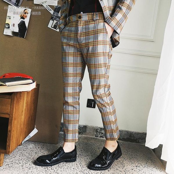 men's pants lattice nine part repair bound feet tide male personality leisure time hairstyle trousers pantalon homme, Black
men's pants lattice nine part repair bound feet tide male personality leisure time hairstyle trousers pantalon homme, Black