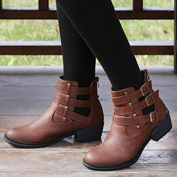 boots autumn and winter mid-heel hollow belt buckle round head women's punk womens platform black strap zipper
boots autumn and winter mid-heel hollow belt buckle round head women's punk womens platform black strap zipper