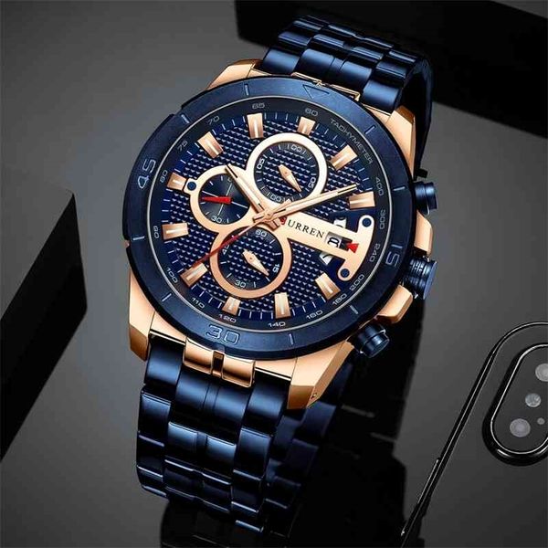 curren business watch men luxury brand stainless steel quartz wrist watches chronograph military sports clock relogio masculino 210517, Slivery;brown
curren business watch men luxury brand stainless steel quartz wrist watches chronograph military sports clock relogio masculino 210517, Slivery;brown