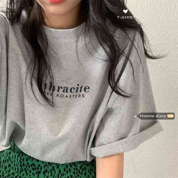 korean version grey short sleeve women's design sense minority loose versatile t-shirt summer base fashion 210529, White
korean version grey short sleeve women's design sense minority loose versatile t-shirt summer base fashion 210529, White