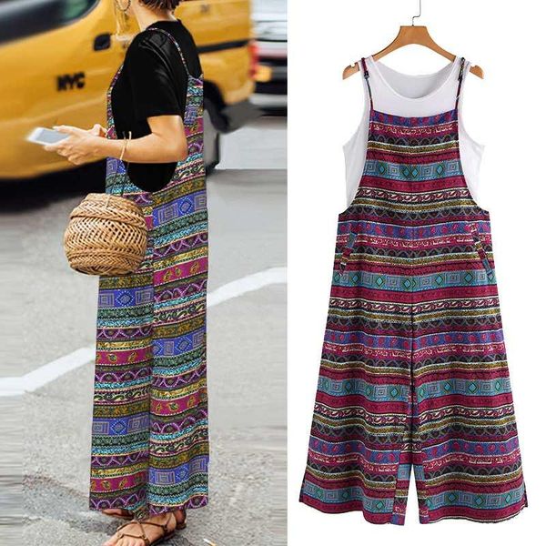 women's jumpsuits & rompers elegant baggy summer overalls zanzea 2021 casual spaghetti strap long pants female striped plus size, Black;white 
women's jumpsuits & rompers elegant baggy summer overalls zanzea 2021 casual spaghetti strap long pants female striped plus size, Black;white