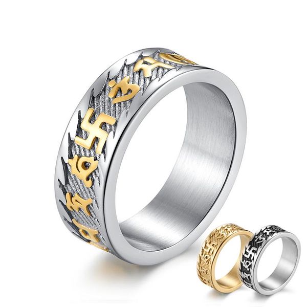 cluster rings 2021 fashion buddhism ring for men 7.5mm classic stainless steel great mercy incantation religious buddhist jewelry, Golden;silver
cluster rings 2021 fashion buddhism ring for men 7.5mm classic stainless steel great mercy incantation religious buddhist jewelry, Golden;silver
