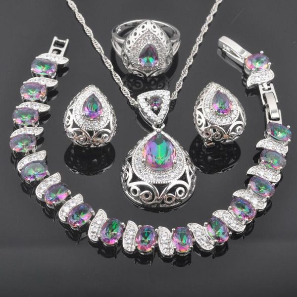 earrings & necklace 2021 rainbow zirconia silver color jewelry sets for women engagement bracelet pendant ring qs0215
earrings & necklace 2021 rainbow zirconia silver color jewelry sets for women engagement bracelet pendant ring qs0215