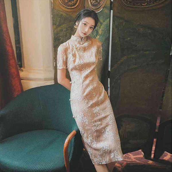 retro improved cheongsam chinese lady summer dress elegant waist floral qipao vintage buckle women party dresses vestidos, White
retro improved cheongsam chinese lady summer dress elegant waist floral qipao vintage buckle women party dresses vestidos, White
