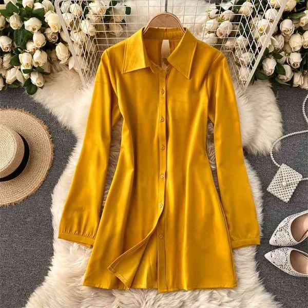 women's shirt dress solid lapel collar long sleeve summer single breasted hollow out back mini 210603, Black;gray
women's shirt dress solid lapel collar long sleeve summer single breasted hollow out back mini 210603, Black;gray