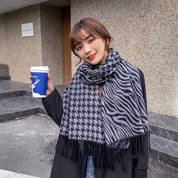 scarves scarf women autumn and winter fashion classic thousand bird check bib imitation cashmere tassel shawl, Blue;gray
scarves scarf women autumn and winter fashion classic thousand bird check bib imitation cashmere tassel shawl, Blue;gray
