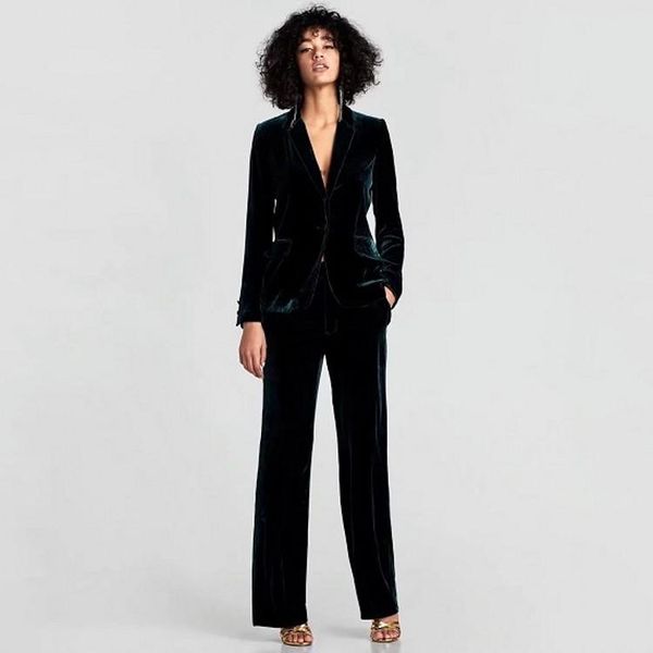 women's suits & blazers 2021 vintage solid pockets notched collar women suit jacket england style velvet blazer, White;black
women's suits & blazers 2021 vintage solid pockets notched collar women suit jacket england style velvet blazer, White;black