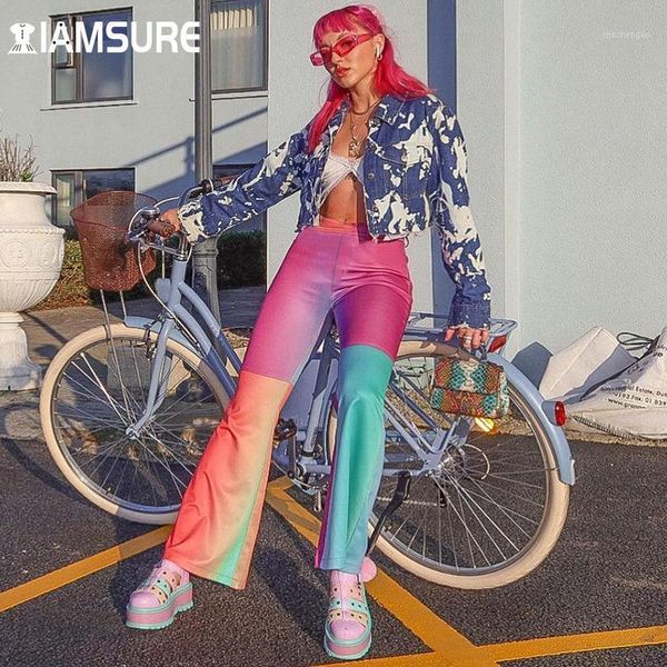 women's pants & capris iamsure patchwork macaron trousers women 2021 cool sweet high waisted flare fashion casual streetwear girls y2k, Black;white
women's pants & capris iamsure patchwork macaron trousers women 2021 cool sweet high waisted flare fashion casual streetwear girls y2k, Black;white