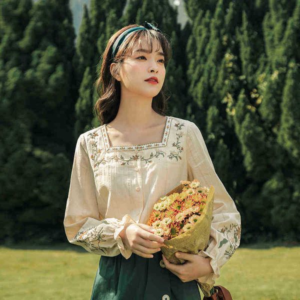 women's blouses & shirts blouses spring arrivals apricot long embroidered sen bubble sleeve shirt temperament ki75, White
women's blouses & shirts blouses spring arrivals apricot long embroidered sen bubble sleeve shirt temperament ki75, White
