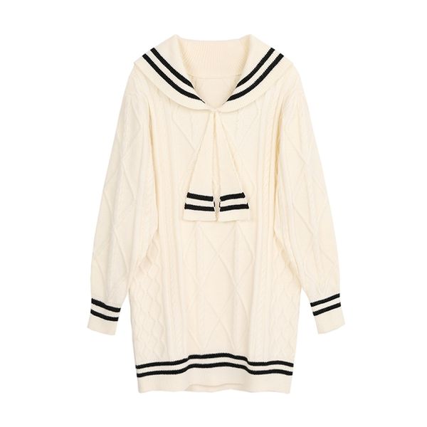h.sa women pullover sailor collar korean style fashion fall sweater and jumpers long knit dress pull femme 210417, White;black
h.sa women pullover sailor collar korean style fashion fall sweater and jumpers long knit dress pull femme 210417, White;black