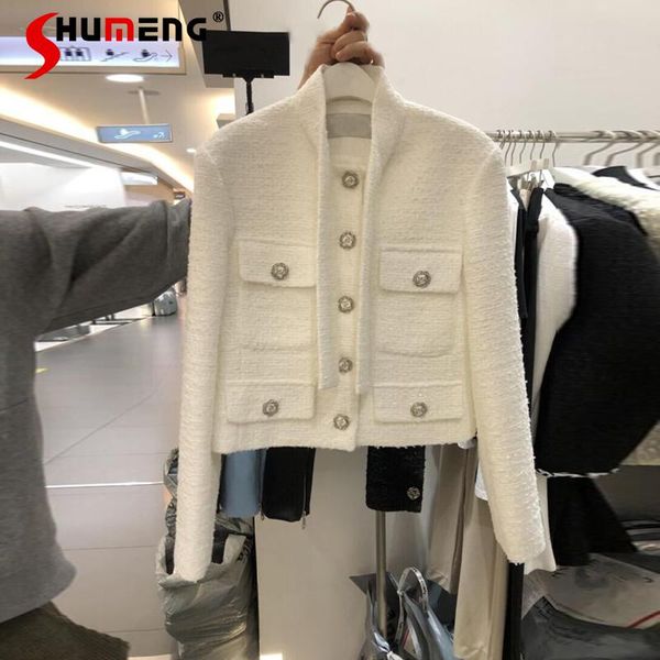 women's jackets 2021 spring autumn ladies korean style elegant wild solid wool coat fashion simple tweed woolen outerwear&coats, Black;brown
women's jackets 2021 spring autumn ladies korean style elegant wild solid wool coat fashion simple tweed woolen outerwear&coats, Black;brown